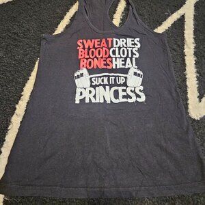 Woman's Razorback Graphic Tank "Sweat Dries Blood Clots Bones Heal..."